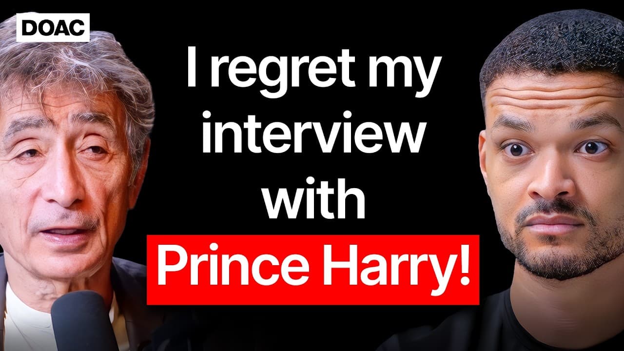 Doctor Gabor Mate: I Regret My Interview With Prince Harry! The Shocking Link Between Kindness & Illness!